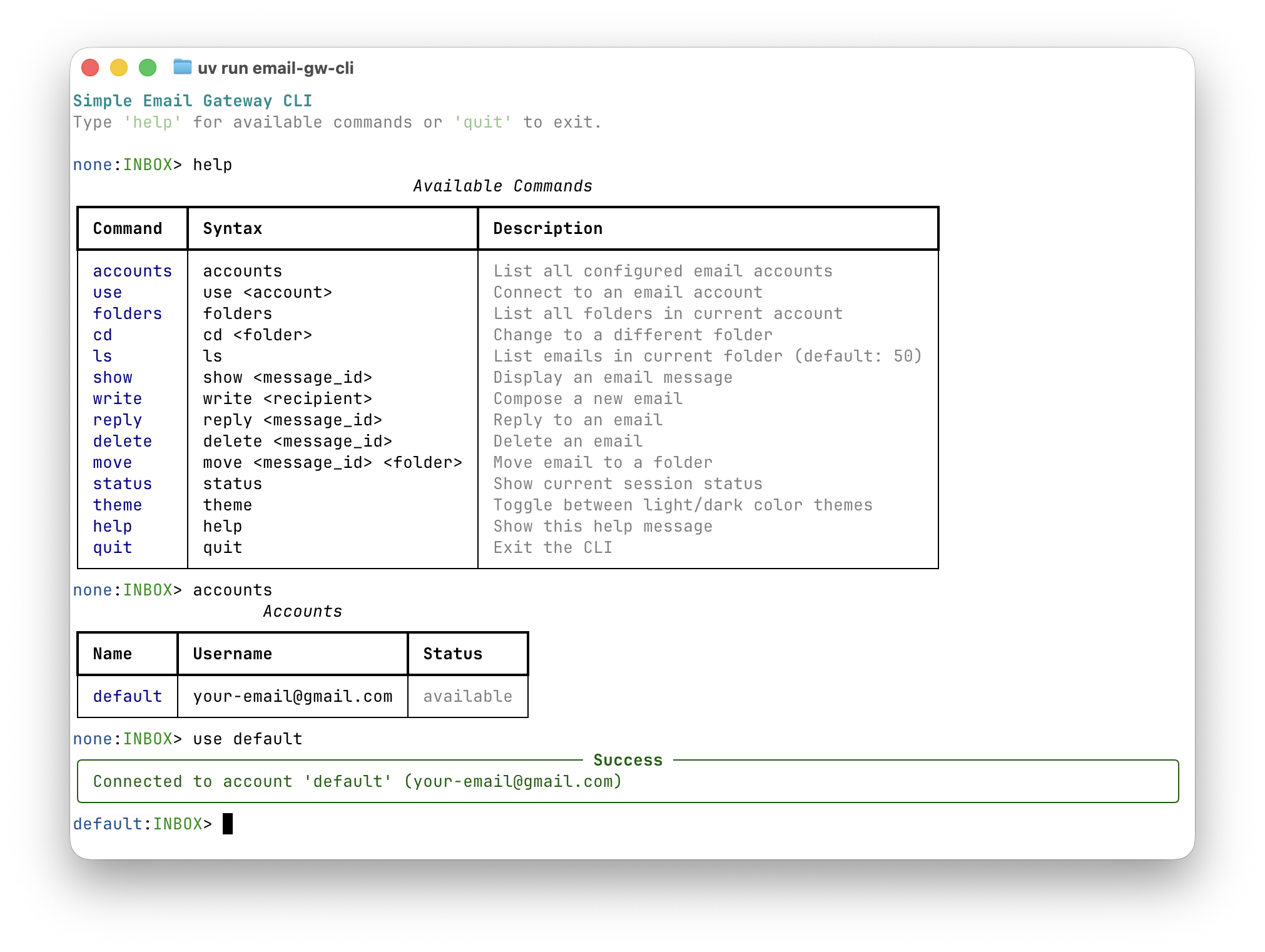 CLI Screenshot